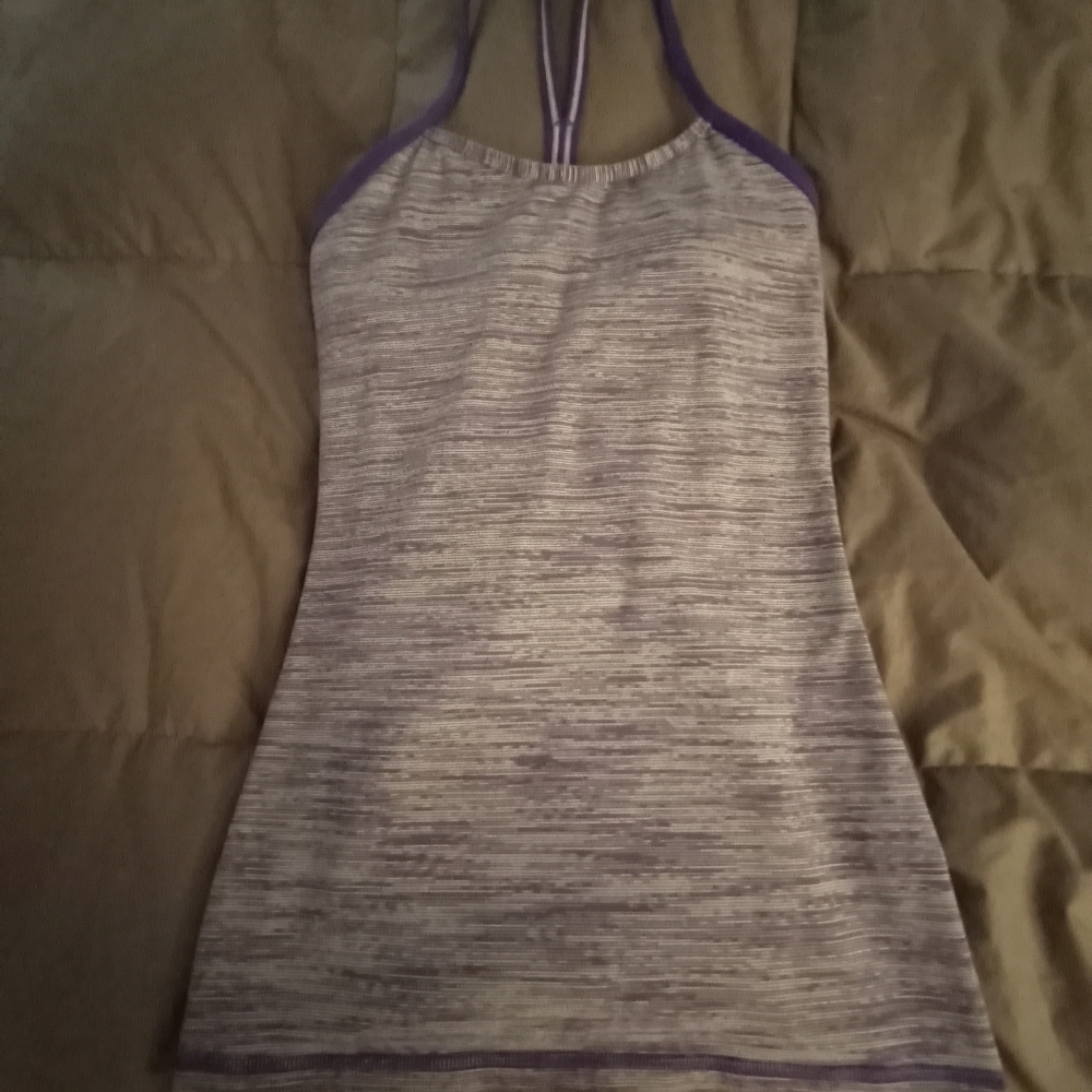 Lululemon yoga tank top white purple